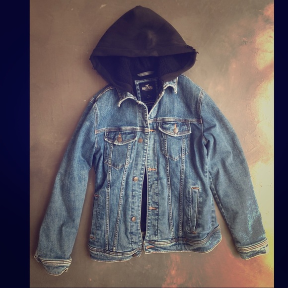 mens jean jacket hollister